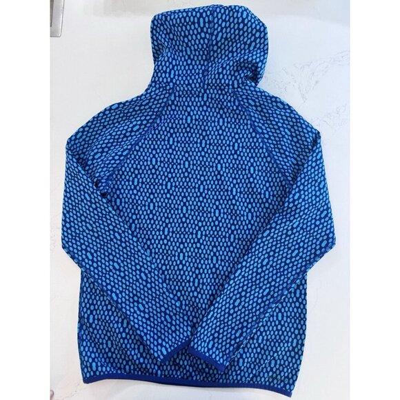 Nike Hooded Pullover Women Small Therma Fit Pockets Athleisure Hoodie Blue Dots - Picture 12 of 12